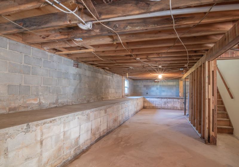 Unfinished basement in a Chattanooga home